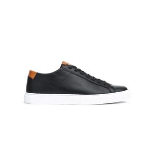 BYLT Basics Everyday Shoes Casual Low Top Sneakers Lace Up Leather Black 10.5